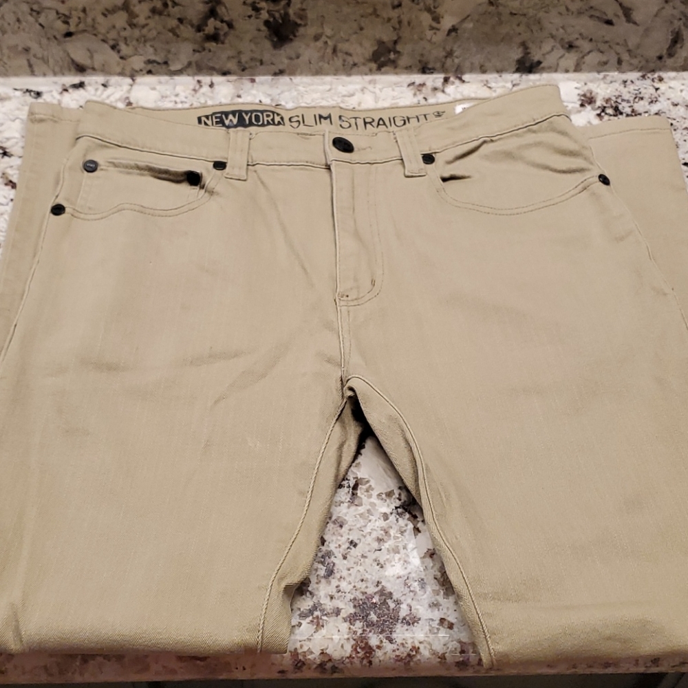 NWOT RSQ Slim Straight Gold Tan Jeans 33 30
